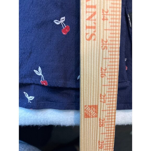 RAILS Womens Cherry Print Button-Down Blouse Size L Navy & Red - Picture 3 of 10